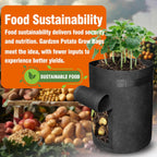 Gardzen 6 Pack BPA-Free 10 Gallon Vegetable Grow Bags with Access Flap and Handles, Suitable for Planting Potato, Taro, Beets, Carrots, Onions, Peanut