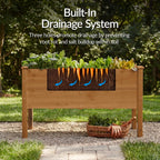Best Choice Products 48" x 24" x 30" Raised Garden Bed with Extra Deep 16" Depth, Elevated Wood Planter Box Stand for Backyard, Patio, Balcony, Natural Fir Wood - Acorn Brown