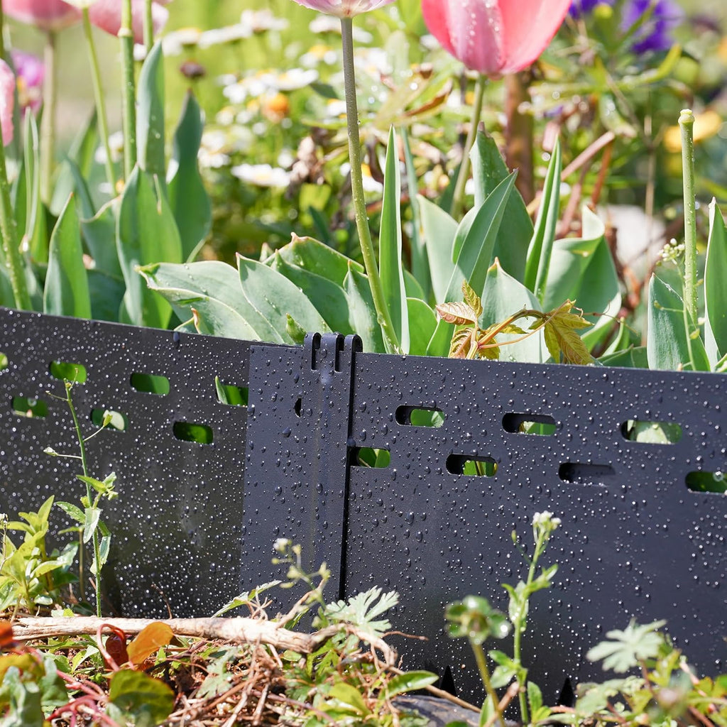 30Pcs 10Inch Black Metal Landscape Edging Stakes, No Installation for Corrugated Garden Landscape Edging/Terrace Board/Grass Barrier/Bender Board/Garden Liner/Tent pegs/Dog Stakes