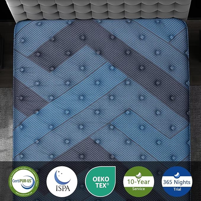 King Mattress 14 Inch, 2025 Hybrid King Size Mattress in a Box, Upgrade Durable Individual Pocket Springs, Medium Firm Lumber Support Pressure Pain Relief, Breathable Comfort, CertiPUR-US Certified