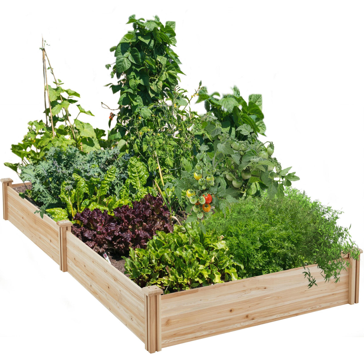 Yaheetech Wooden Raised Garden Bed Outdoor Planter Box, Wood