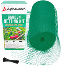 AlpineReach Garden Netting 7.5 x 100 ft Heavy Duty Bird Net, Deer, Plant Protection Extra Strong Woven Mesh, Reusable Kit with Zip Ties, Animal Fencing for Fruits Trees, Green