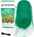 AlpineReach Garden Netting 7.5 x 65 ft Heavy Duty Bird Net, Deer, Plant Protection Extra Strong Woven Mesh, Reusable Kit with Zip Ties, Animal Fencing for Fruits Trees, Green