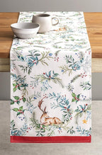 Maison d' Hermine Table Runner 100% Cotton Double Layer Table Runners 108 inches Long for Thanksgiving Christmas Decorations Home Kitchen Dining Party Wedding (Holly Time, 14.5" x 108")