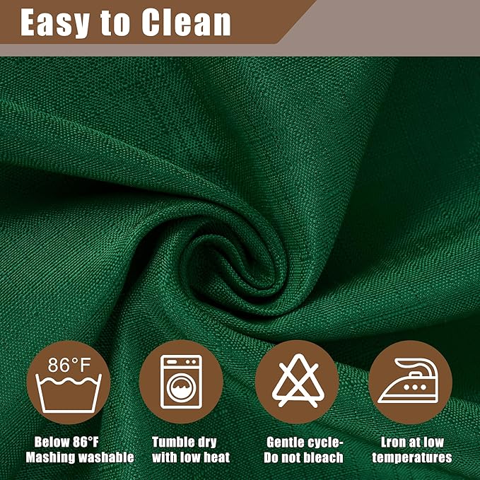 Fitable Faux Linen Christmas Tablecloths 2 Pack, Burlap Textured Table Cloth Rectangle, Decorative Table Covers for Winter Holiday Kitchen Dining Party Farmhouse (Hunter Green, 60 x 102 Inch)