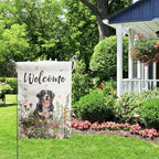 Spring Summer Garden Flag Floral Bernese Mountain Yard Flag Flower Dog Garden Flags for Outside Small Outdoor Welcome Flags 12x18 Double Sided