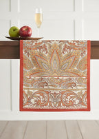 Maison d' Hermine Table Runner 100% Cotton Double Layer Table Runners 108 inches Long for Thanksgiving Christmas Decorations Home Kitchen Dining Party Wedding (Kashmir Paisley, 14.5" x 108")