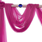 MDS Halloween Chiffon Draping Fabric - 2 Panel, 30" Wide x 100ft Long - Sheer Spooky Arbor & Canopy Drapery for Haunted House Backdrops, Party Ceilings, DIY Costumes & Themed Events - Magenta