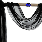 MDS Halloween Chiffon Draping Fabric - 1 Panel, 30" Wide x 40ft Long - Sheer Spooky Arbor & Canopy Drapery for Haunted House Backdrops, Party Ceilings, DIY Costumes & Themed Events - Black