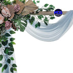 MDS Halloween Chiffon Draping Fabric - 2 Panel, 30" Wide x 50ft Long - Sheer Spooky Arbor & Canopy Drapery for Haunted House Backdrops, Party Ceilings, DIY Costumes & Themed Events - Baby Blue