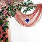 MDS Halloween Chiffon Draping Fabric - 2 Panel, 30" Wide x 40ft Long - Sheer Spooky Arbor & Canopy Drapery for Haunted House Backdrops, Party Ceilings, DIY Costumes & Themed Events - Terracotta