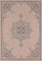 Unique Loom Outdoor Traditional Collection Area Rug - Antique (7' 1" x 10' Rectangle, Beige/ Black)