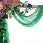 MDS Halloween Chiffon Draping Fabric - 2 Panel, 30" Wide x 20ft Long - Sheer Spooky Arbor & Canopy Drapery for Haunted House Backdrops, Party Ceilings, DIY Costumes & Themed Events - Emerald Green