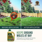 PetraMax Castor Oil Mole Repellent for Lawns - Best Anti Mole and Vole Repellent of Outdoor Space - How to Get Rid of Moles in My Yard, Garden Or Lawn, Safe and Effective Vole Deterrent (33.8 fl oz)