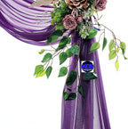 MDS Halloween Chiffon Draping Fabric - 2 Panel, 30" Wide x 20ft Long - Sheer Spooky Arbor & Canopy Drapery for Haunted House Backdrops, Party Ceilings, DIY Costumes & Themed Events - Cadbury Purple