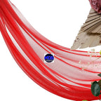 MDS Halloween Chiffon Draping Fabric - 1 Panel, 30" Wide x 75ft Long - Sheer Spooky Arbor & Canopy Drapery for Haunted House Backdrops, Party Ceilings, DIY Costumes & Themed Events - Red