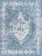 Unique Loom Outdoor Traditional Collection Area Rug - Valeria (10' x 13' 1" Rectangle, Blue/ Ivory)
