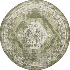 Unique Loom Outdoor Traditional Collection Area Rug - Valeria (10' Round, Green/ Light Green)