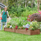 Yaheetech Raised Garden Bed Planter Box for Vegetables Growing, Dark Brown