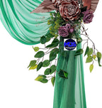 MDS Halloween Chiffon Draping Fabric - 2 Panel, 30" Wide x 20ft Long - Sheer Spooky Arbor & Canopy Drapery for Haunted House Backdrops, Party Ceilings, DIY Costumes & Themed Events - Emerald Green