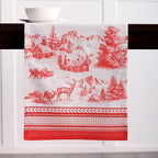 Maison d' Hermine Table Runner 100% Cotton Single Layer Table Runners 108 inches Long for Thanksgiving Christmas Decorations Home Kitchen Dining Party Wedding (Winter Jouy, 14.5" x 108")