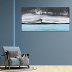 Abstract Wall Art Black White and Blue Canvas Art Wall Decor Modern Art Wall Decor Painting Framed Artwork Abstract Canvas Wall Art for Living Room Bedroom Office 29"x58"