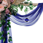 MDS Halloween Chiffon Draping Fabric - 1 Panel, 30" Wide x 20ft Long - Sheer Spooky Arbor & Canopy Drapery for Haunted House Backdrops, Party Ceilings, DIY Costumes & Themed Events - Royal Blue