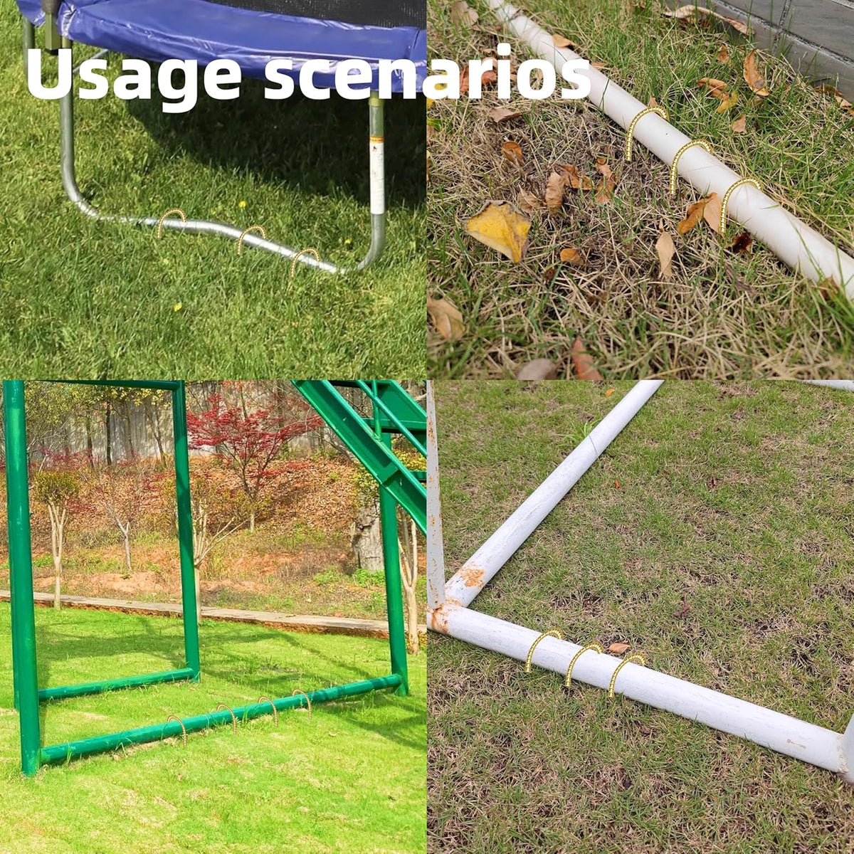 40 Pack 12 Inch Rebar Stakes Anti-Rust Galvanized Steel J Shape Hook Strong Ground Anchors for Tents, Position Kits, Fences, Trampolines Landscape Fabric for Farm Garden