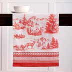 Maison d' Hermine Table Runner 100% Cotton Double Layer Table Runners 72 inches Long for Thanksgiving Christmas Decorations Home Kitchen Dining Party Wedding (Winter Jouy, 14.5" x 72")