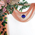 MDS Halloween Chiffon Draping Fabric - 1 Panel, 30" Wide x 75ft Long - Sheer Spooky Arbor & Canopy Drapery for Haunted House Backdrops, Party Ceilings, DIY Costumes & Themed Events - Coral Peach