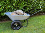 GARDEN STAR Two Wheel Poly Tray Wheelbarrow, 5 Cubic Foot, Gray/Black, Easy Assembly