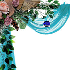 MDS Halloween Chiffon Draping Fabric - 1 Panel, 30" Wide x 100ft Long - Sheer Spooky Arbor & Canopy Drapery for Haunted House Backdrops, Party Ceilings, DIY Costumes & Themed Events - Peacock Blue