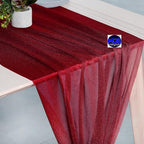 MDS 2 Pack 10ft Chiffon Table Runner 29 x 120 Inches Sheer Wedding Runner Romantic Rustic Table Runner for Wedding Decorations, Birthday Parties, Bridal Shower Party Arch Decor - Apple red