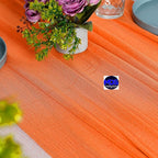 MDS 2 Pack 14ft Chiffon Table Runner 29 x 170 Inches Sheer Wedding Runner Romantic Rustic Table Runner for Wedding Decorations, Birthday Parties, Bridal Shower Party Arch Decor - Orange