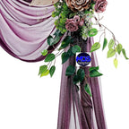 MDS Halloween Chiffon Draping Fabric - 2 Panel, 30" Wide x 40ft Long - Sheer Spooky Arbor & Canopy Drapery for Haunted House Backdrops, Party Ceilings, DIY Costumes & Themed Events - Eggplant