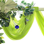 MDS Halloween Chiffon Draping Fabric - 1 Panel, 30" Wide x 30ft Long - Sheer Spooky Arbor & Canopy Drapery for Haunted House Backdrops, Party Ceilings, DIY Costumes & Themed Events - Parrot Green