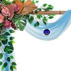 MDS Halloween Chiffon Draping Fabric - 2 Panel, 30" Wide x 40ft Long - Sheer Spooky Arbor & Canopy Drapery for Haunted House Backdrops, Party Ceilings, DIY Costumes & Themed Events - Turquoise