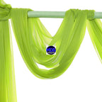MDS Halloween Chiffon Draping Fabric - 2 Panel, 30" Wide x 75ft Long - Sheer Spooky Arbor & Canopy Drapery for Haunted House Backdrops, Party Ceilings, DIY Costumes & Themed Events - Parrot Green