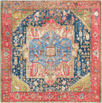 Unique Loom Outdoor Traditional Collection Area Rug - Limon (5' 3" Square Multi/Red)