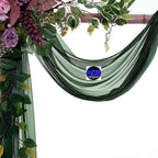MDS Halloween Chiffon Draping Fabric - 2 Panel, 30" Wide x 100ft Long - Sheer Spooky Arbor & Canopy Drapery for Haunted House Backdrops, Party Ceilings, DIY Costumes & Themed Events - Hunter Green