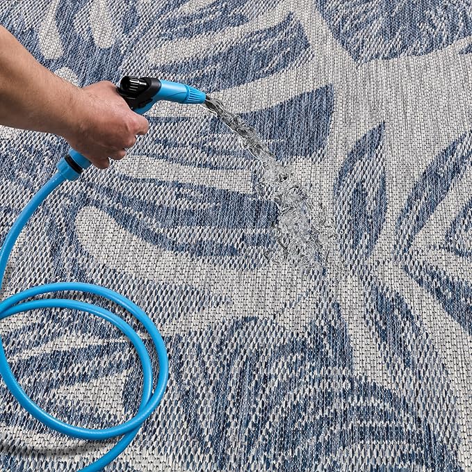 Keen Home Design Terrace Outdoor Area Rug - 6x9 Washable Indoor/Outdoor Rug for Patio, Kitchen, Balcony, Beach, Garden, Deck and Porch, Size: 6'x8'10"