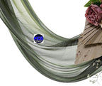 MDS Halloween Chiffon Draping Fabric - 1 Panel, 30" Wide x 100ft Long - Sheer Spooky Arbor & Canopy Drapery for Haunted House Backdrops, Party Ceilings, DIY Costumes & Themed Events - Olive Green