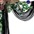 MDS Halloween Chiffon Draping Fabric - 2 Panel, 30" Wide x 75ft Long - Sheer Spooky Arbor & Canopy Drapery for Haunted House Backdrops, Party Ceilings, DIY Costumes & Themed Events - Black