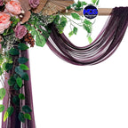 MDS Halloween Chiffon Draping Fabric - 2 Panel, 30" Wide x 75ft Long - Sheer Spooky Arbor & Canopy Drapery for Haunted House Backdrops, Party Ceilings, DIY Costumes & Themed Events - Eggplant