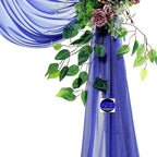 MDS Halloween Chiffon Draping Fabric - 2 Panel, 30" Wide x 75ft Long - Sheer Spooky Arbor & Canopy Drapery for Haunted House Backdrops, Party Ceilings, DIY Costumes & Themed Events - Royal Blue
