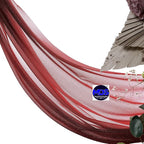 MDS Halloween Chiffon Draping Fabric - 1 Panel, 30" Wide x 100ft Long - Sheer Spooky Arbor & Canopy Drapery for Haunted House Backdrops, Party Ceilings, DIY Costumes & Themed Events - Apple Red