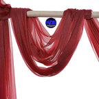 MDS Halloween Chiffon Draping Fabric - 1 Panel, 30" Wide x 75ft Long - Sheer Spooky Arbor & Canopy Drapery for Haunted House Backdrops, Party Ceilings, DIY Costumes & Themed Events - Apple Red