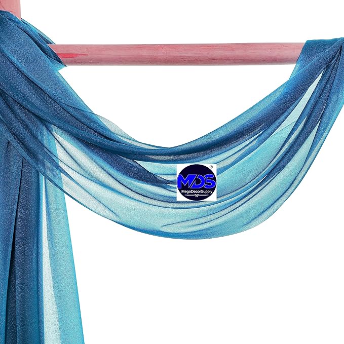 MDS Halloween Chiffon Draping Fabric - 1 Panel, 30" Wide x 20ft Long - Sheer Spooky Arbor & Canopy Drapery for Haunted House Backdrops, Party Ceilings, DIY Costumes & Themed Events - Dark Teal
