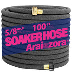Araiozora Soaker Hose 100FT 5/8 Inch, Heavy Duty Leakproof Drip Irrigation Hose for Deep Watering Large Flower Beds, Estates & Landscaping
