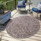 Keen Home Design Terrace Outdoor Round Rug - 8ft Round Washable Indoor/Outdoor Rug for Patio, Kitchen, Balcony, Beach, Garden, Deck and Porch, Size: 7'7" Round